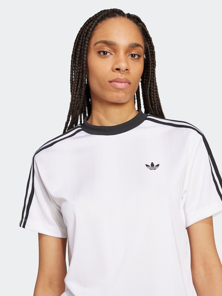 adidas Originals White Jacquard T-Shirt - Image 5 of 5