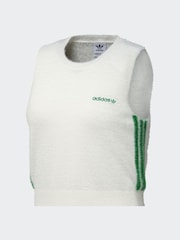 adidas Originals White Fluffy 3-Stripes Vest - Image 1 of 2