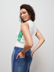 adidas Originals White Fluffy 3-Stripes Vest - Image 3 of 6