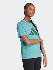 adidas Green Animal Graphic Regular 100% Cotton T-Shirt - Image 1 of 5