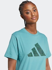 adidas Green Animal Graphic Regular 100% Cotton T-Shirt - Image 3 of 5