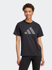 adidas Black Animal Graphic Regular 100% Cotton T-Shirt - Image 1 of 6