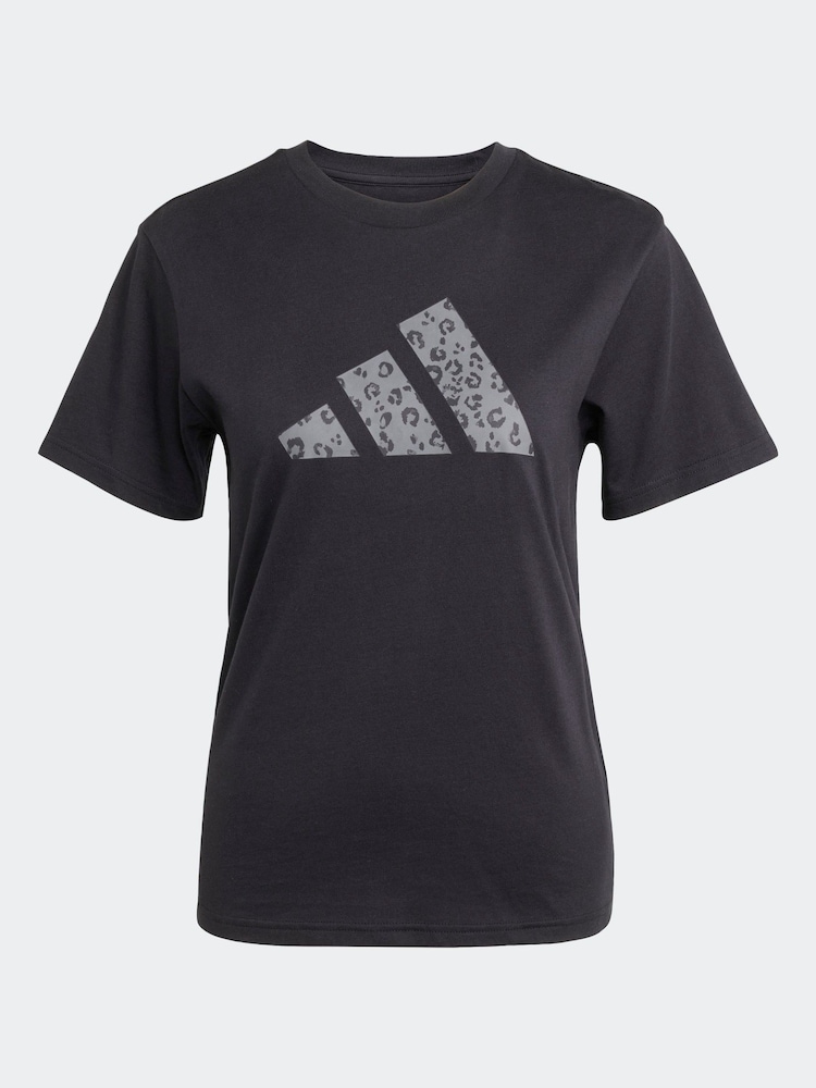 adidas Black Animal Graphic Regular 100% Cotton T-Shirt - Image 6 of 6