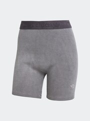 adidas Originals Grey Rib Wash Bike Shorts - Image 1 of 1