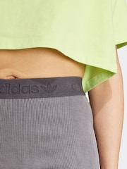 adidas Originals Grey Rib Wash Bike Shorts - Image 3 of 6