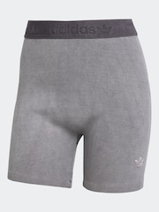 adidas Originals Grey Rib Wash Bike Shorts - Image 6 of 6