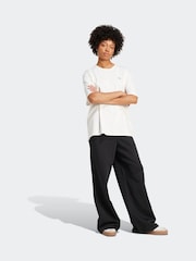 adidas Originals White Graphic Tennis Boyfriend 100% Cotton T-Shirt - Image 3 of 6