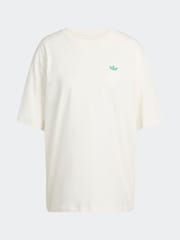 adidas Originals White Graphic Tennis Boyfriend 100% Cotton T-Shirt - Image 6 of 6