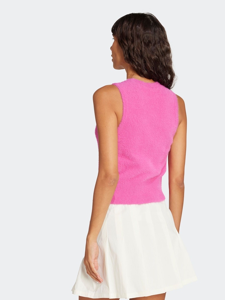 adidas Originals Pink Fluffy 3-Stripes Vest - Image 2 of 7