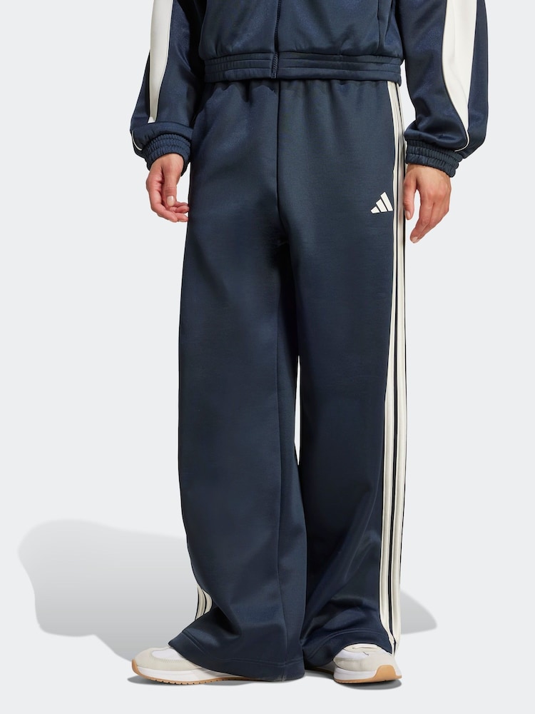 adidas Blue Stadium Loose Fit 3-Stripes Trackpant Trousers - Image 1 of 5