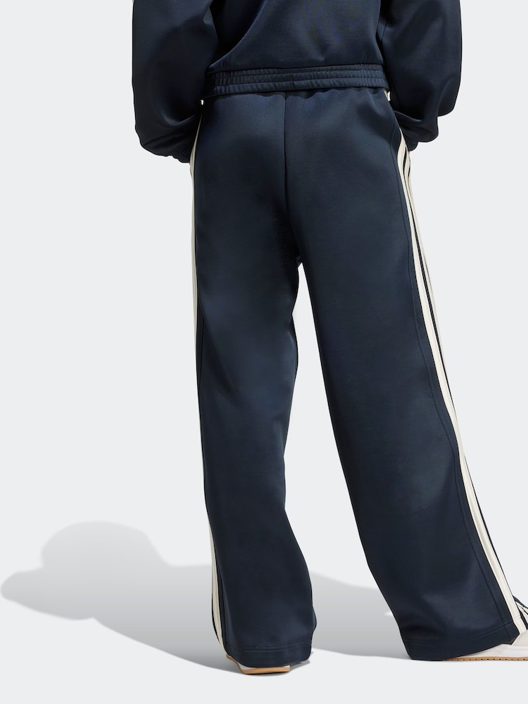 adidas Blue Stadium Loose Fit 3-Stripes Trackpant Trousers - Image 2 of 5