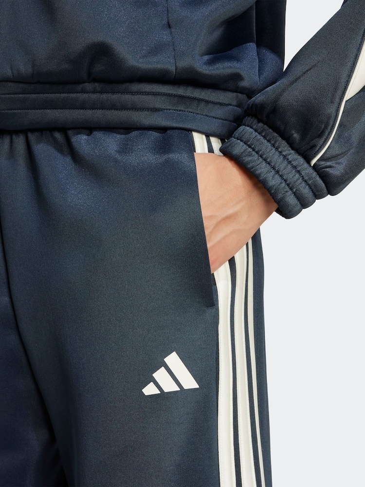adidas Blue Stadium Loose Fit 3-Stripes Trackpant Trousers - Image 5 of 5