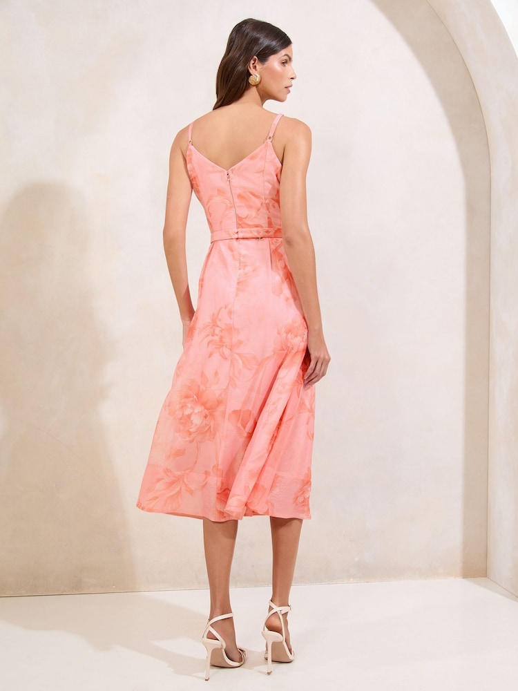 Lipsy Printed Bow Skater Prom Midi Dress - Bild 4 von 4