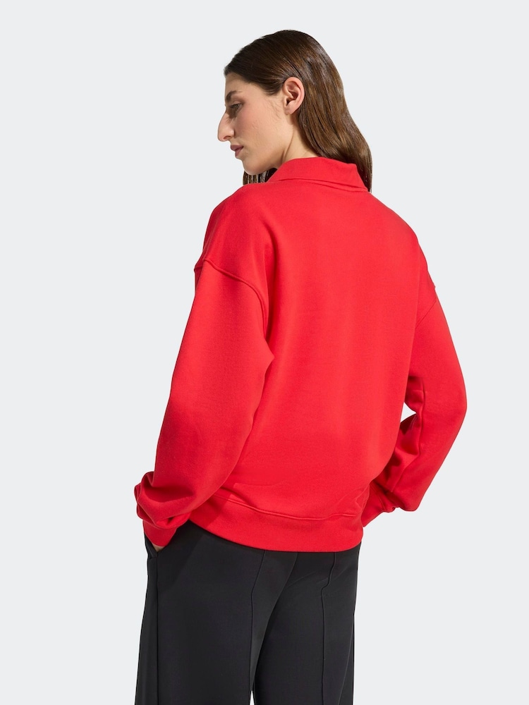 Adidas Red Footie Sweat Top - Image 2 of 6 Adidas Red Footie Sweat Top - Image 2 of 6