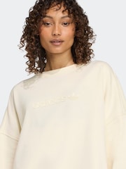 adidas Originals Brown Essentials Linear Oversize Crew Sweatshirt - Image 5 of 6