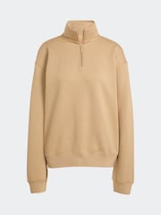 adidas Originals Brown Light Essentials Linear Oversizez Quarter  Zip Sweatshirt - Image 5 of 5