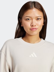adidas Grey ALL SZN French Terry Regular Drop Shoulder 100% Cotton Sweatshirt - Image 4 of 6