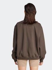 adidas Originals Green Essentials Linear Oversizez 1/4 Zip Sweatshirt - Image 2 of 6