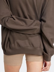 adidas Originals Green Essentials Linear Oversizez 1/4 Zip Sweatshirt - Image 5 of 6