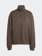 adidas Originals Green Essentials Linear Oversizez 1/4 Zip Sweatshirt - Image 6 of 6