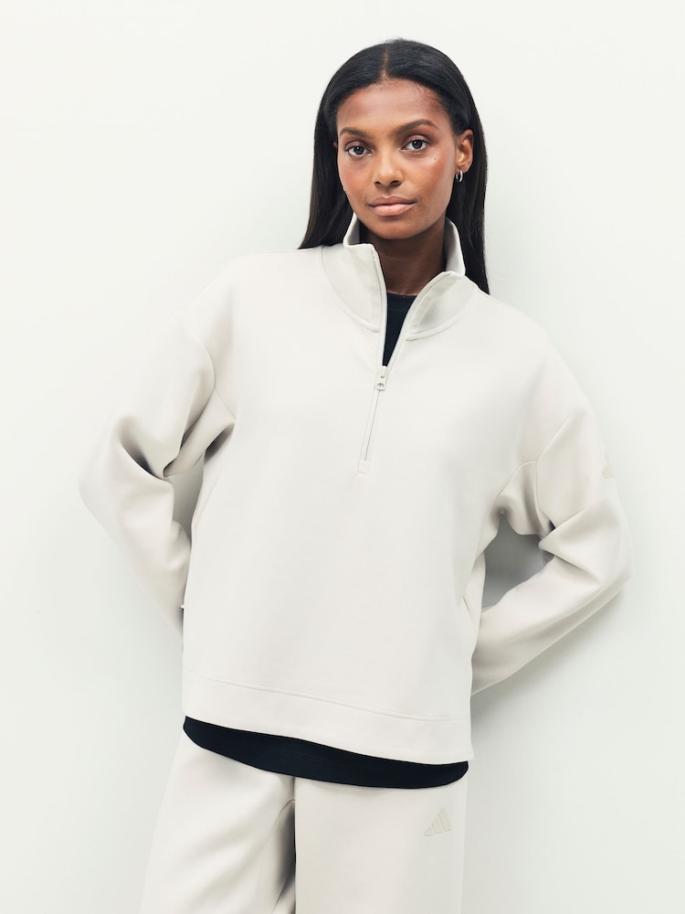 adidas Grey ALL SZN Soft Lux 1/4 Zip Sweatshirt - Image 1 of 6