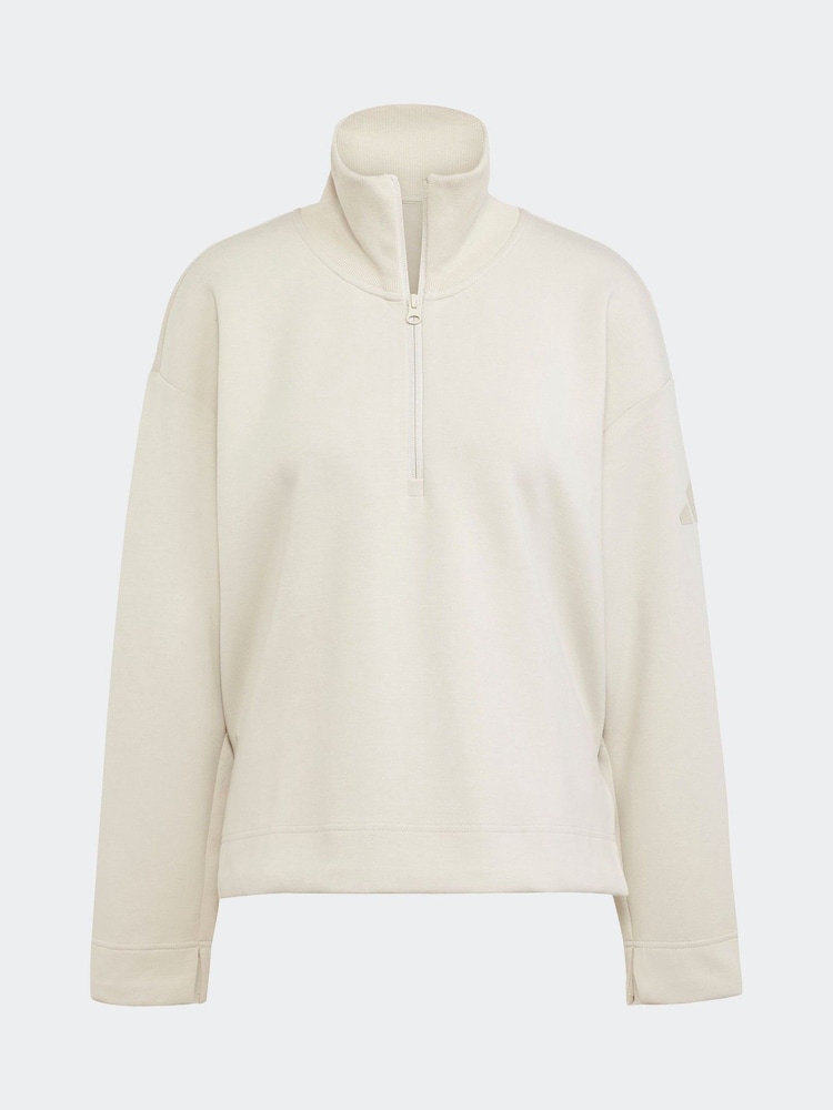 adidas Grey ALL SZN Soft Lux 1/4 Zip Sweatshirt - Image 6 of 6