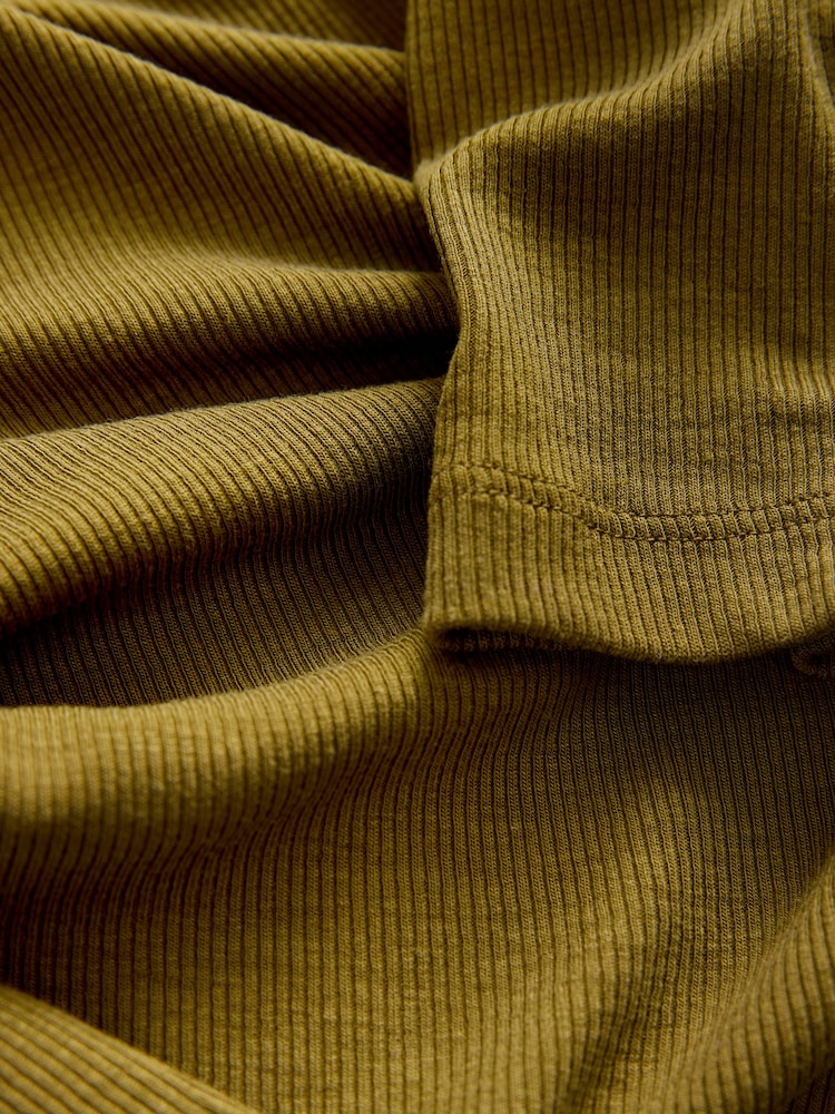 Olive Green N. Premium Long Sleeve Collar Polo Top - Image 3 of 3
