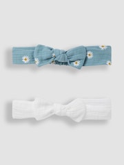 JoJo Maman Bébé Green Pretty Bow Headbands 2 Pack - Image 1 of 3
