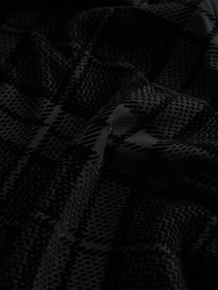Black Long Sleeve Flocked Mesh Cardigan - Image 8 of 8