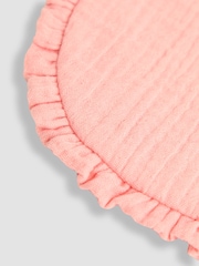 JoJo Maman Bébé Pink Baby Muslin Frill Bib - Image 3 of 3