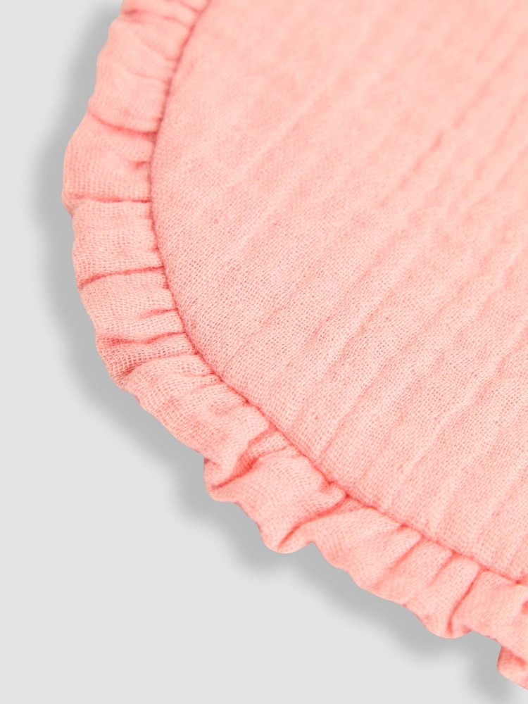 JoJo Maman Bébé Pink Baby Muslin Frill Bib - Image 3 of 3