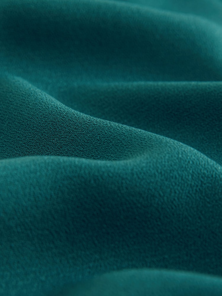 Teal Blue Long Sleeve V-Neck Blouse - Image 6 of 6 Teal Blue Long Sleeve V-Neck Blouse - Image 6 of 6