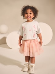 Pink/Grey Barbie T-Shirt & Skirt Set (3mths-7yrs) - Image 1 of 9