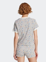 adidas Originals White Liberty Print Cali T-Shirt - Image 2 of 5