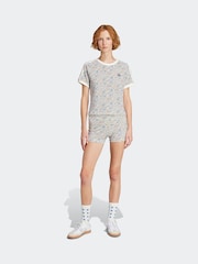adidas Originals White Liberty Print Cali T-Shirt - Image 3 of 5