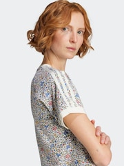 adidas Originals White Liberty Print Cali T-Shirt - Image 4 of 5