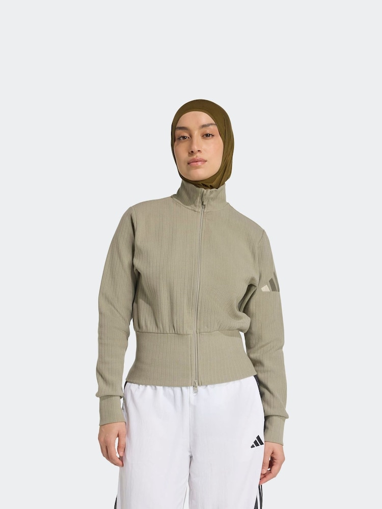 adidas Green ALL SZN Winterized Full Zip Track Top - Image 1 of 6