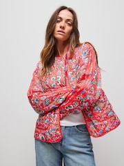 adidas Originals Red Liberty Print Jacket - Image 1 of 4