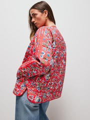 adidas Originals Red Liberty Print Jacket - Image 3 of 4