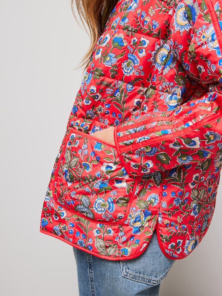 adidas Originals Red Liberty Print Jacket - Image 4 of 4