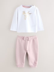 Baker by Ted Baker Pink Sweat Top & Joggers Set - Image 2 of 9