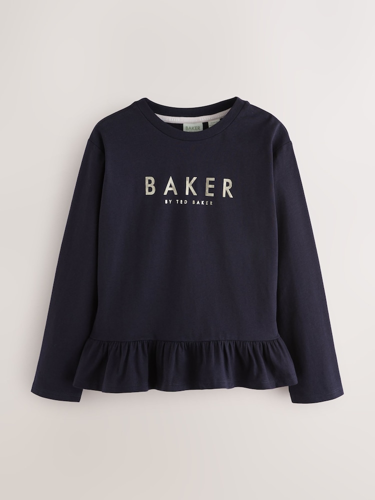 Baker by Ted Baker Graphic Print Frill Long Sleeve T-Shirts 3 Pack - Image 2 of 9