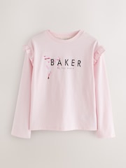 Baker by Ted Baker Graphic Print Frill Long Sleeve T-Shirts 3 Pack - Image 5 of 9