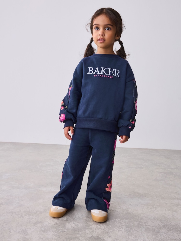 Baker by Ted Baker Floral Print Panel Sweat & Wide Leg Joggers Set 2 Piece - Image 1 of 11 Baker by Ted Baker Floral Print Panel Sweat & Wide Leg Joggers Set 2 Piece - Image 1 of 11