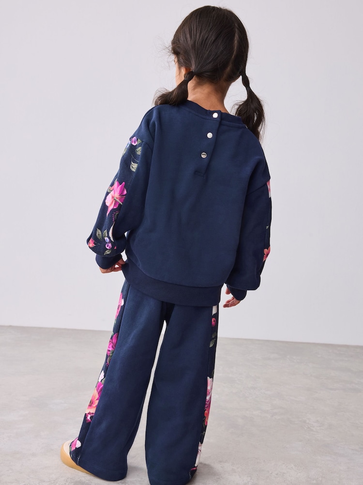 Baker by Ted Baker Floral Print Panel Sweat & Wide Leg Joggers Set 2 Piece - Image 2 of 11 Baker by Ted Baker Floral Print Panel Sweat & Wide Leg Joggers Set 2 Piece - Image 2 of 11