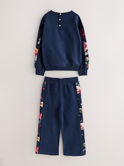 Baker by Ted Baker Floral Print Panel Sweat & Wide Leg Joggers Set 2 Piece - Image 7 of 11