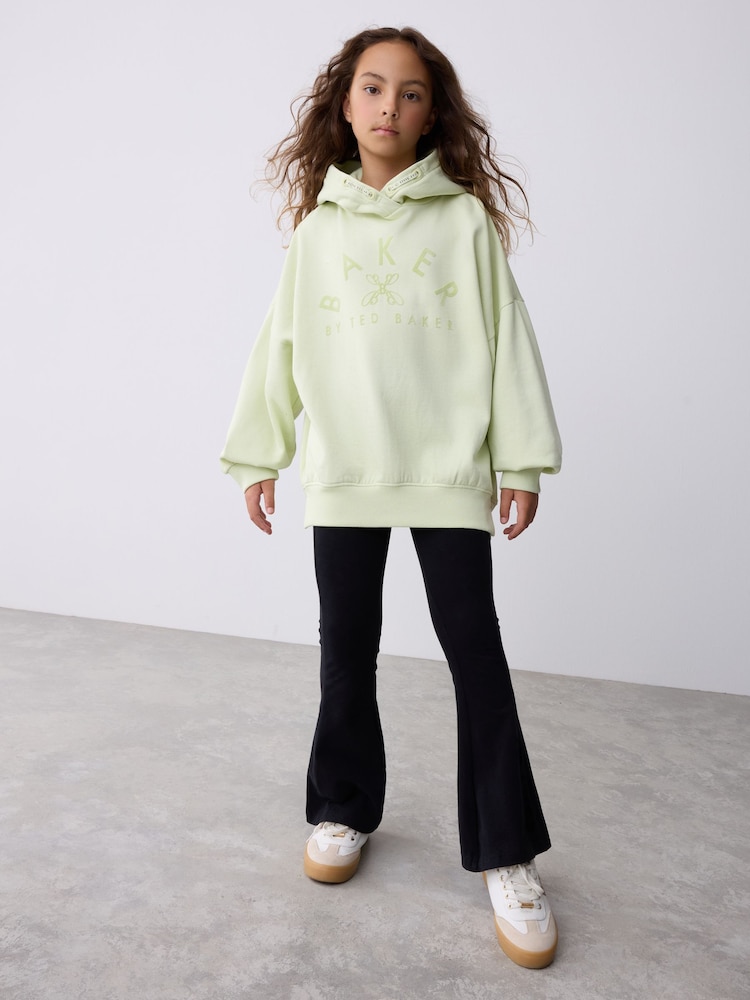Baker by Ted Baker 2 Piece Lime Green Boxy Flock Print Hoodie and Flare Set - Image 1 of 15