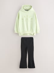 Baker by Ted Baker 2 Piece Lime Green Boxy Flock Print Hoodie and Flare Set - Image 10 of 15