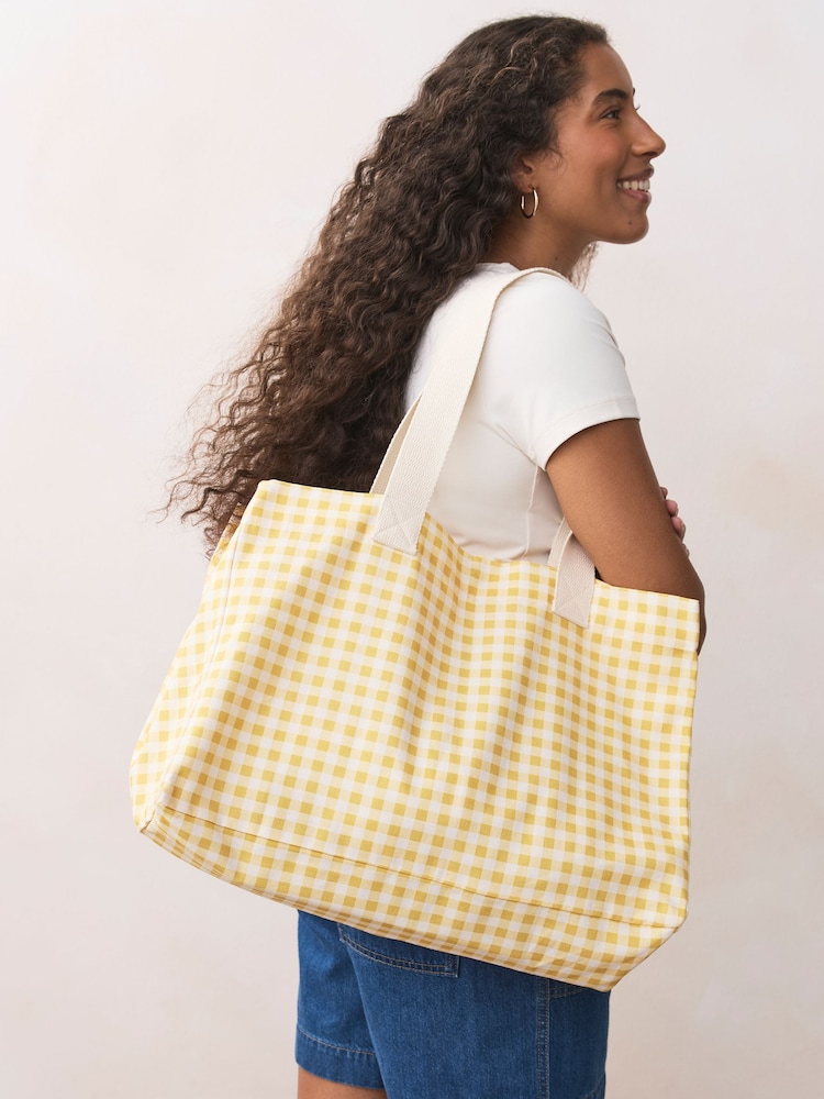 Yellow Print Reusable Canvas Bag - Image 1 of 8
