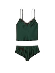 Victoria's Secret satijnen cami-set met kanten rand - Image 3 of 3